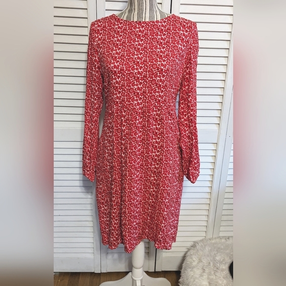Boden Dresses & Skirts - Boden Red Floral Knee Length Dress size 10